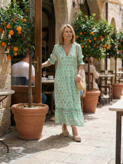 Avery | Garden Market Button Midi Dress