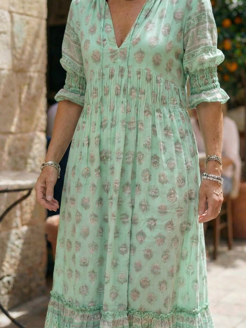 Avery | Garden Market Button Midi Dress