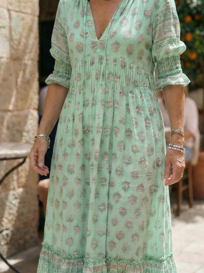 Avery | Garden Market Button Midi Dress