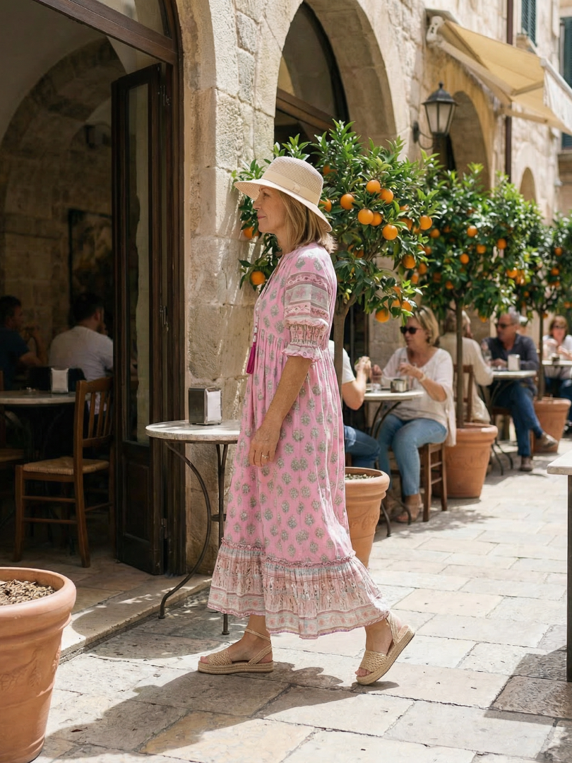 Avery | Garden Market Button Midi Dress