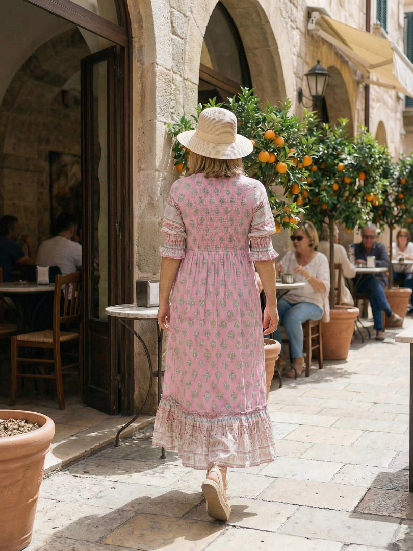 Avery | Garden Market Button Midi Dress