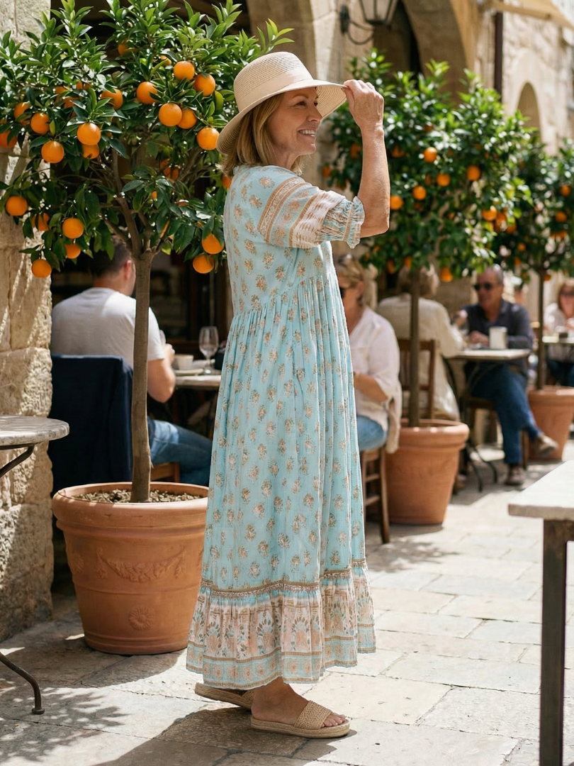 Avery | Garden Market Button Midi Dress
