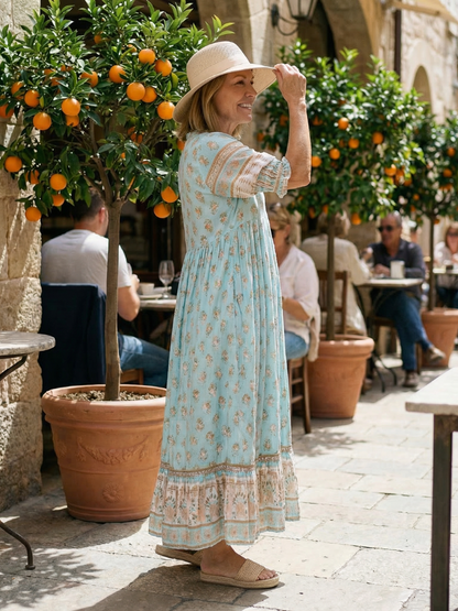 Avery | Garden Market Button Midi Dress