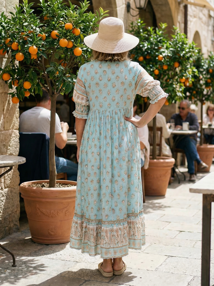 Avery | Garden Market Button Midi Dress