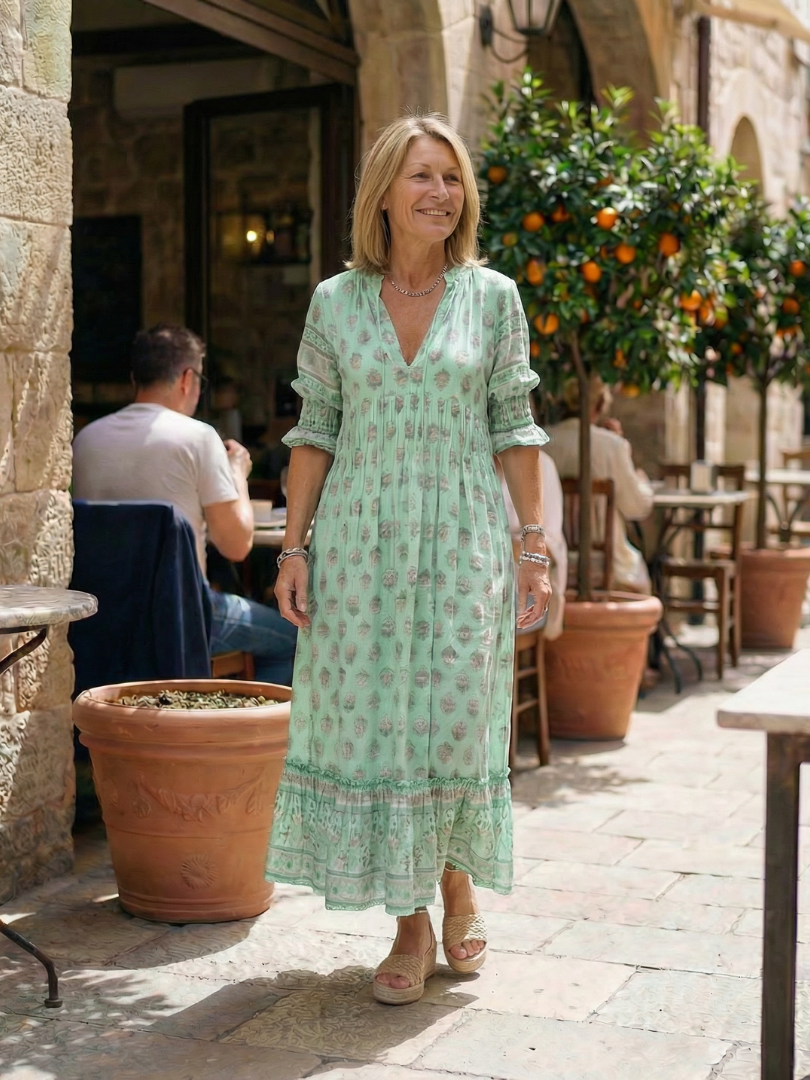 Avery | Garden Market Button Midi Dress