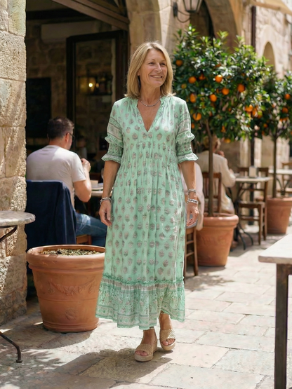Avery | Garden Market Button Midi Dress