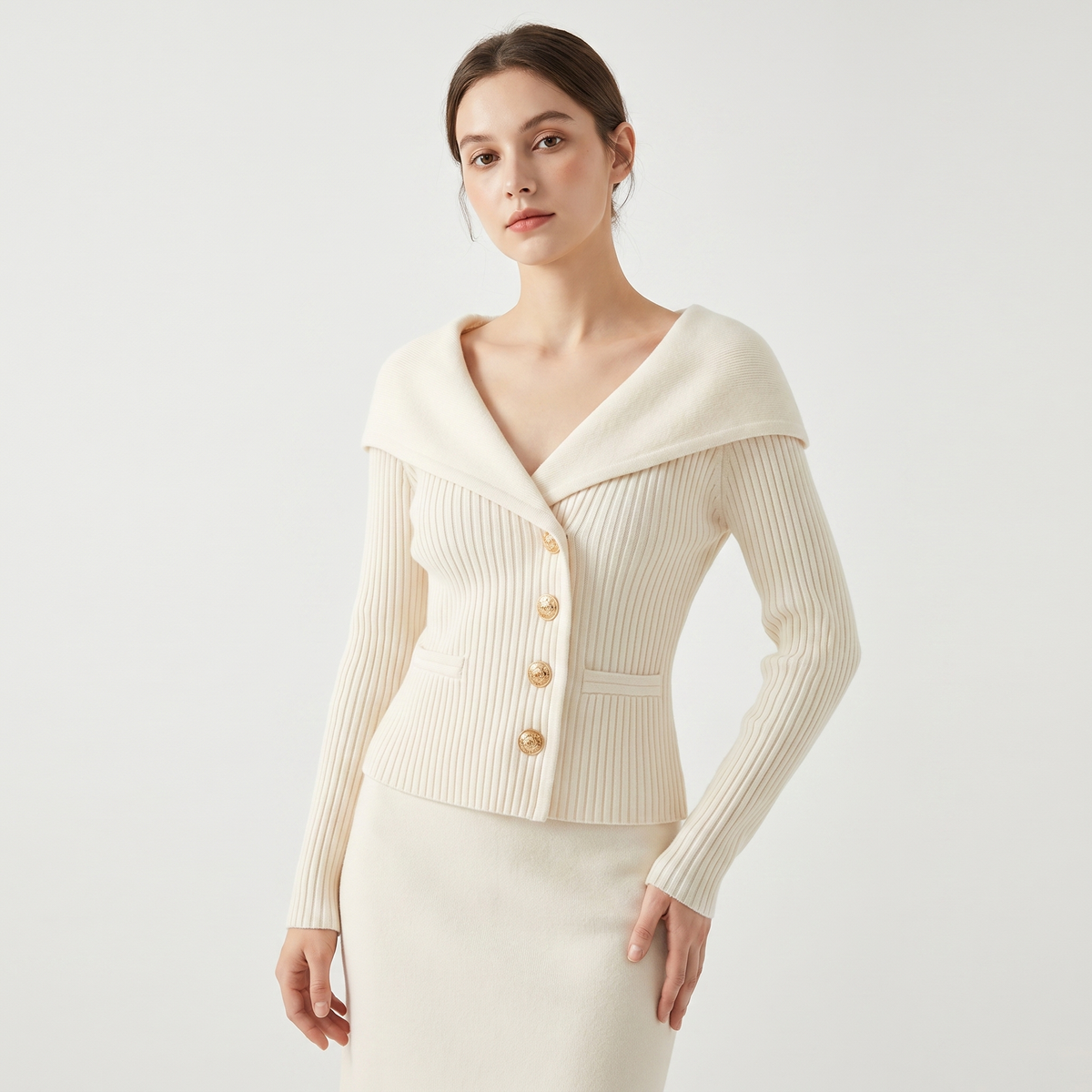 Bardot | Ribbed Knit Blazer Cardigan
