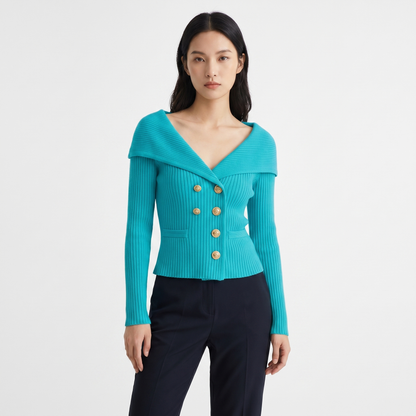 Bardot | Ribbed Knit Blazer Cardigan