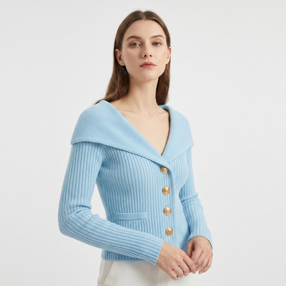 Bardot | Ribbed Knit Blazer Cardigan