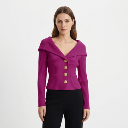 Bardot | Ribbed Knit Blazer Cardigan