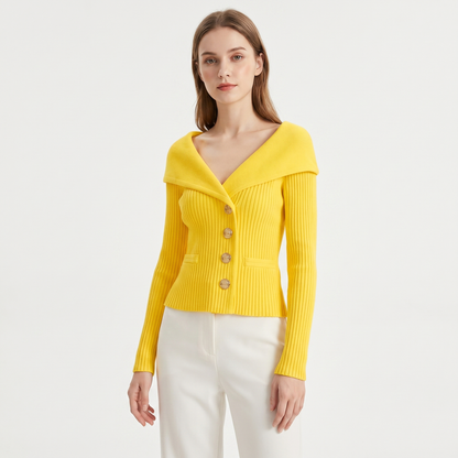 Bardot | Ribbed Knit Blazer Cardigan