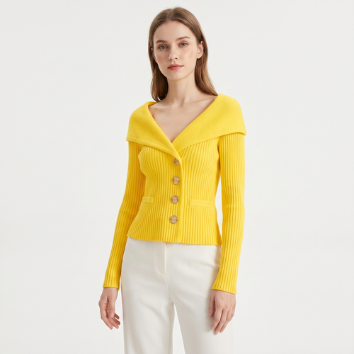 Bardot | Ribbed Knit Blazer Cardigan
