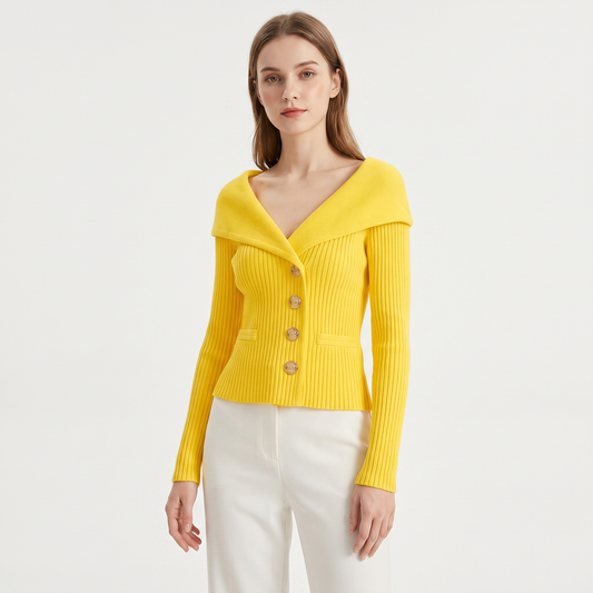 Bardot | Ribbed Knit Blazer Cardigan