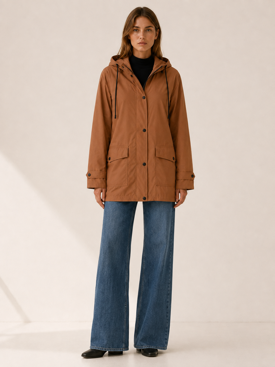 Olisa | Hooded Longline Rain Jacket