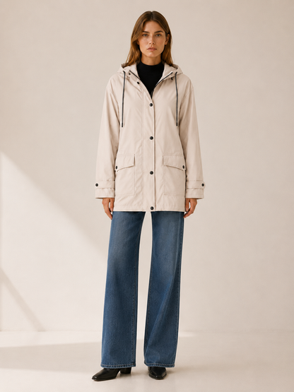 Olisa | Hooded Longline Rain Jacket