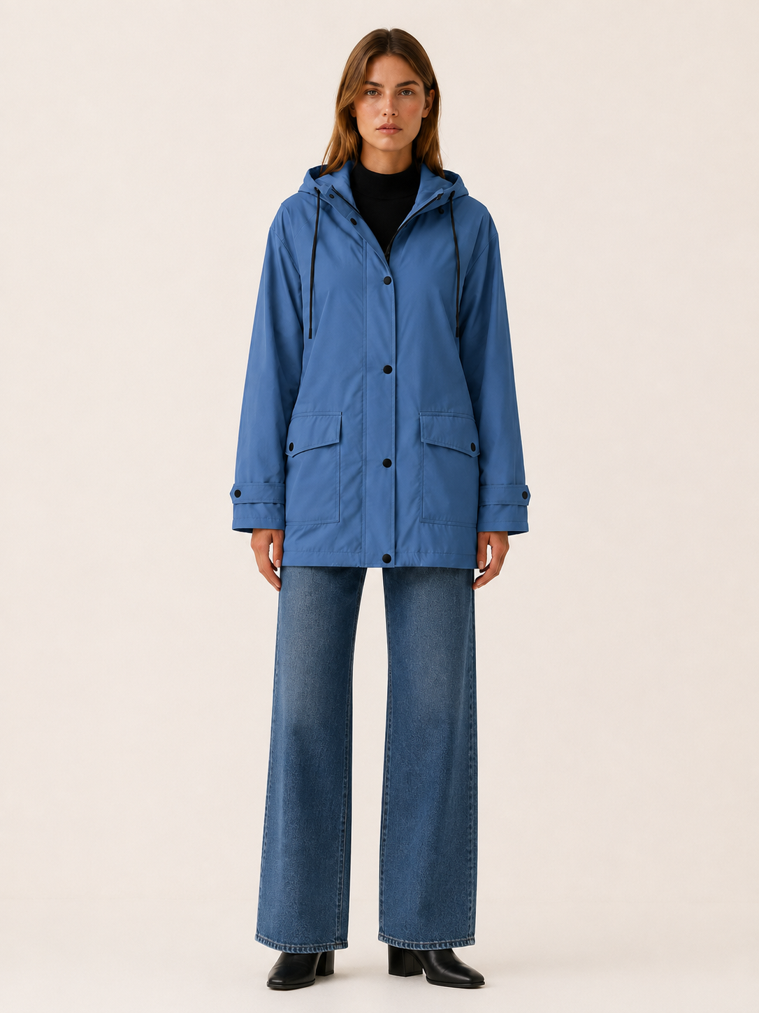 Olisa | Hooded Longline Rain Jacket