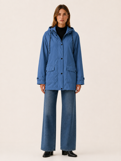 Olisa | Hooded Longline Rain Jacket