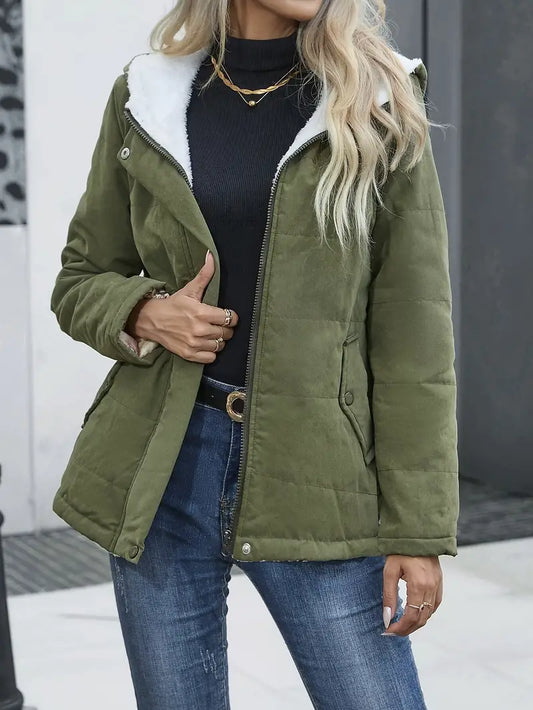 Brielle | Sherpa Lined Hooded Utility Jacket