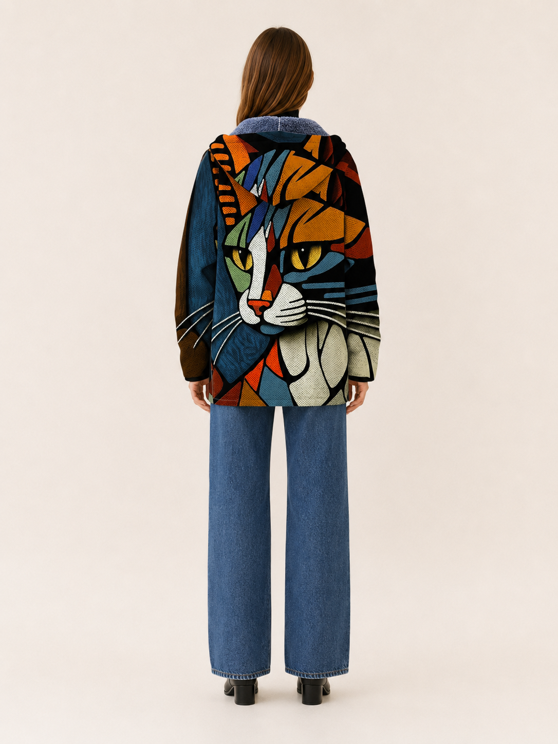 Brina | Printed Zip Hooded Longline Jacket