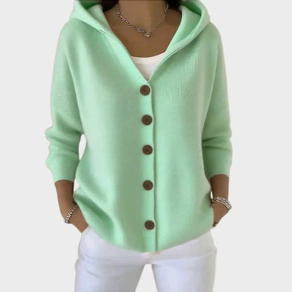 Briony | Pocketed Hooded Button-Front Cardigan