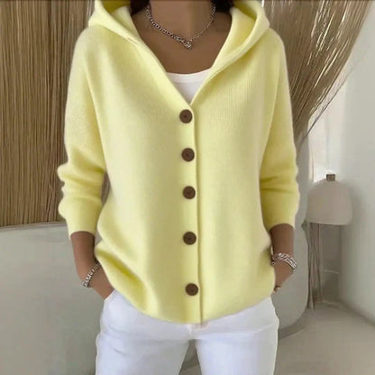 Briony | Pocketed Hooded Button-Front Cardigan