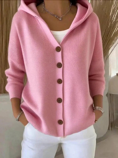 Briony | Pocketed Hooded Button-Front Cardigan
