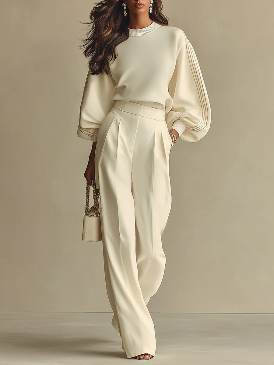 Camila | Crew Neck High Waist Knit Set