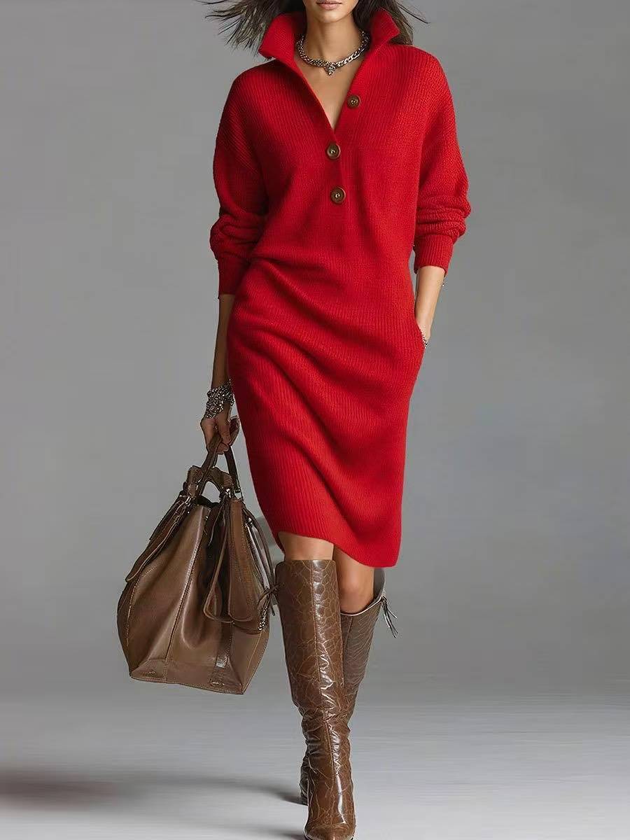 Cecile | Robe-pull décontractée boutonnée