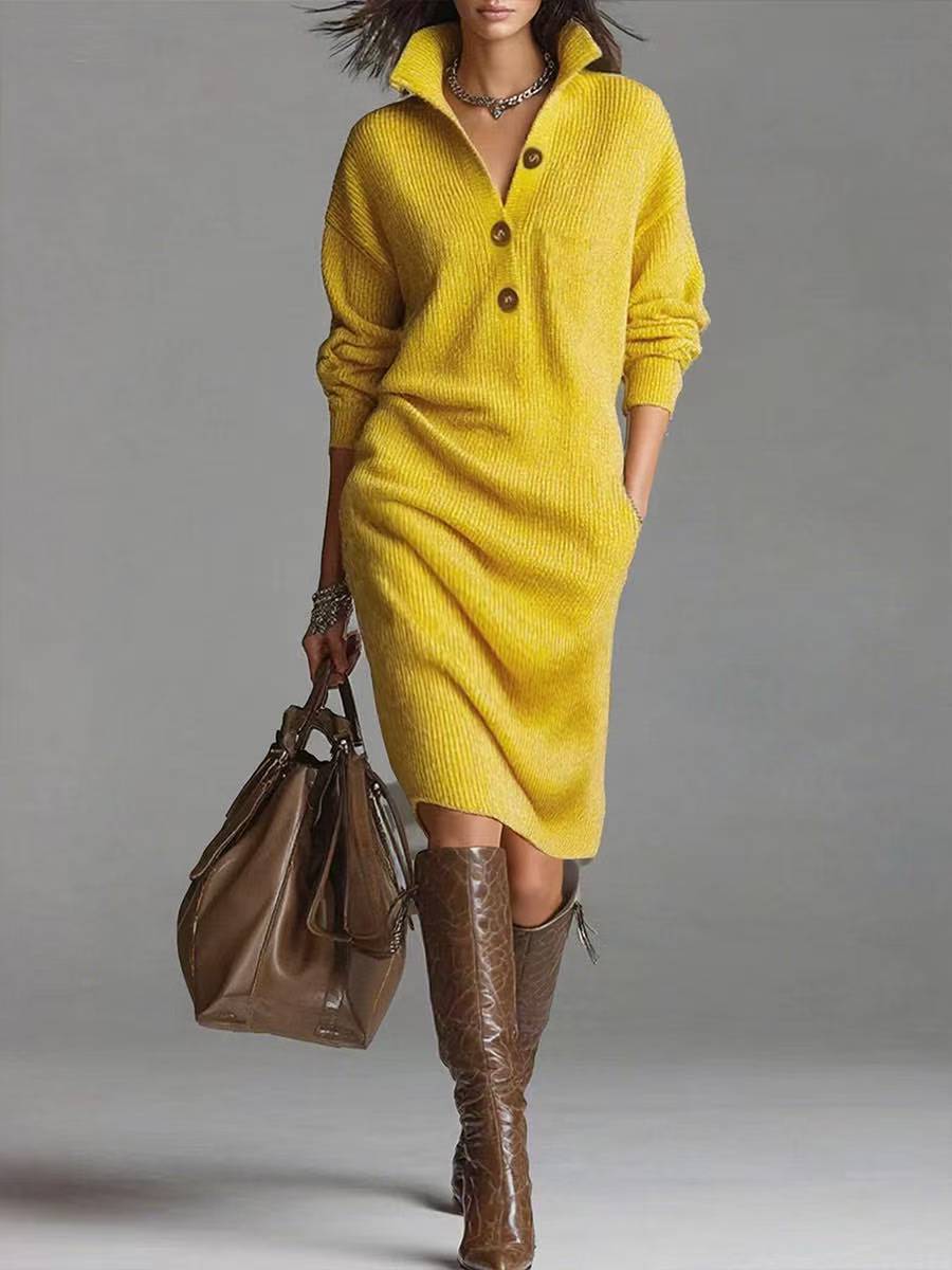 Cecile | Robe-pull décontractée boutonnée
