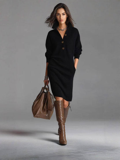 Cecile | Robe-pull décontractée boutonnée