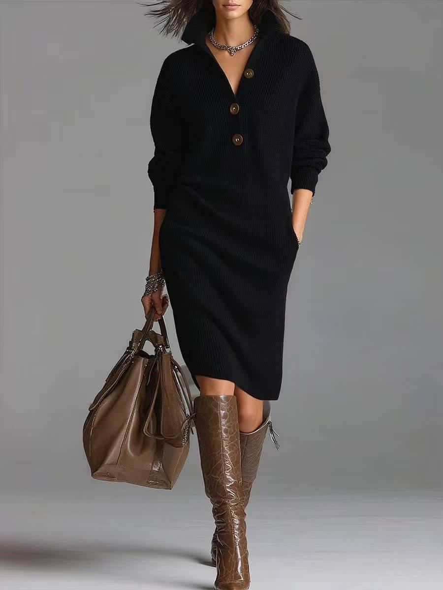 Cecile | Robe-pull décontractée boutonnée
