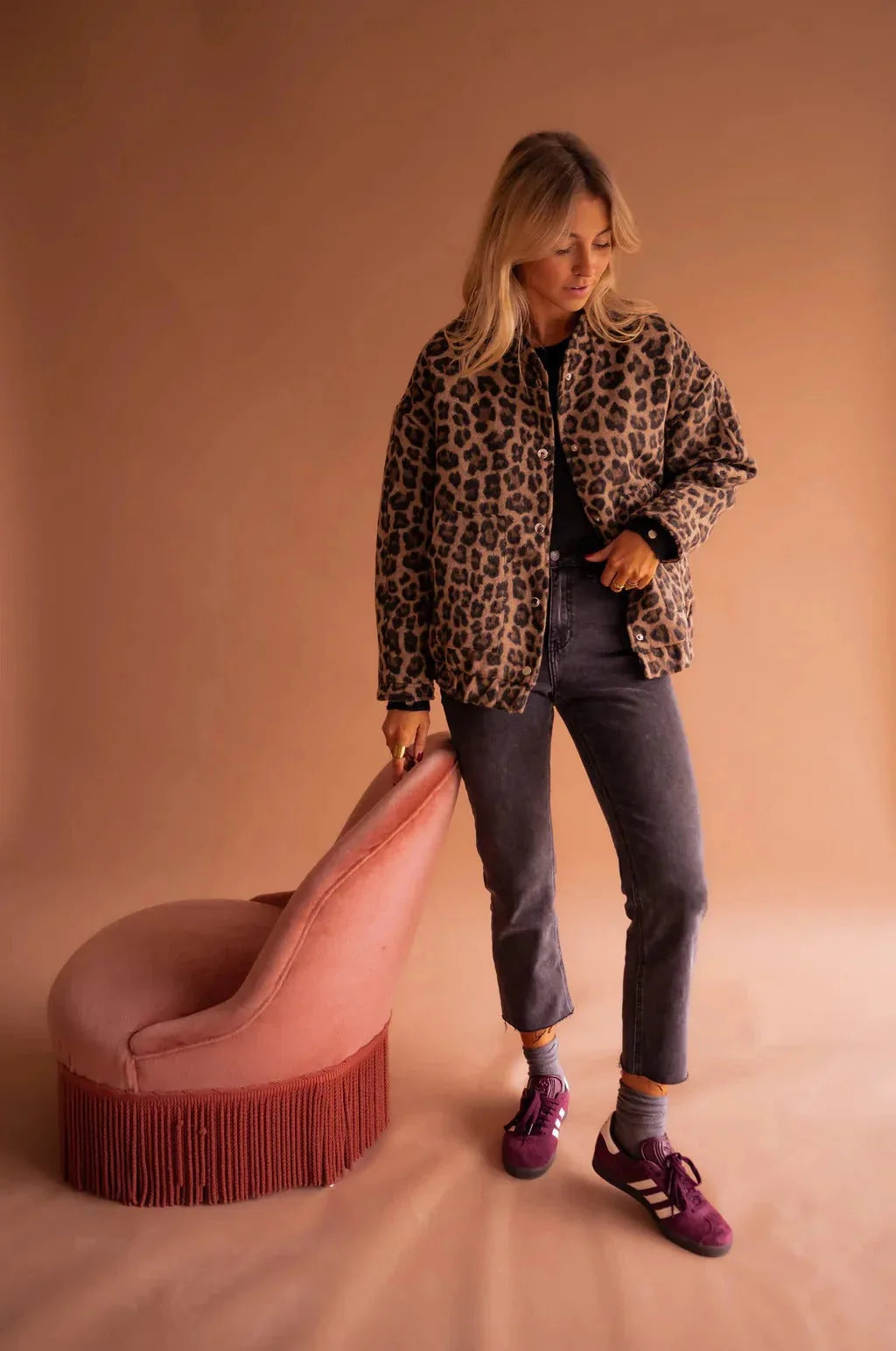 Cecilia | Leopard Print Button Up Pocket Jacket