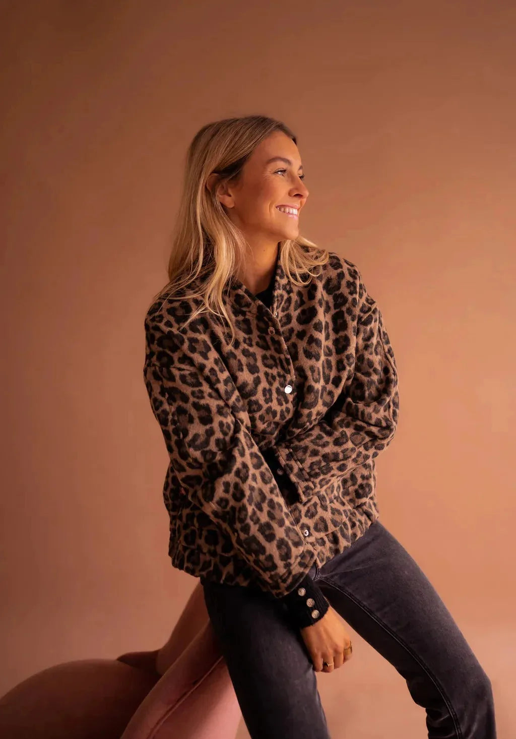 Cecilia | Leopard Print Button Up Pocket Jacket