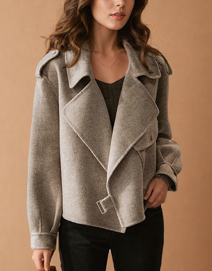 Celeste | Oversized Suede Waterfall Jacket