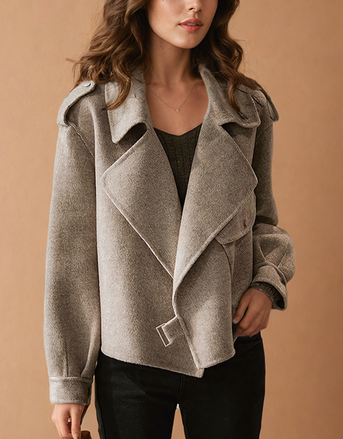 Celeste | Oversized Suede Waterfall Jacket