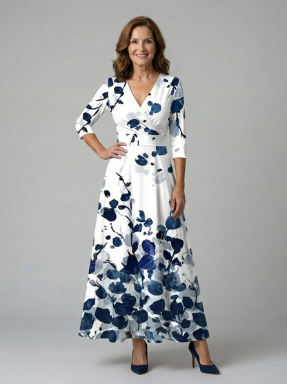Celine | Cross Wrap Neck Midi Dress