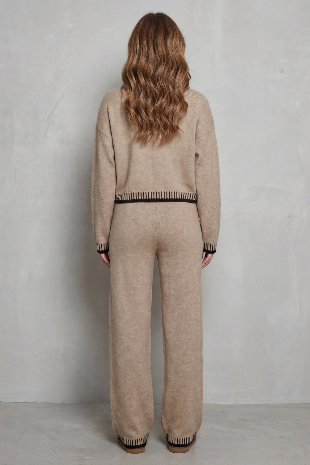 Ondine | Contrast Trim Knit Loungewear Set