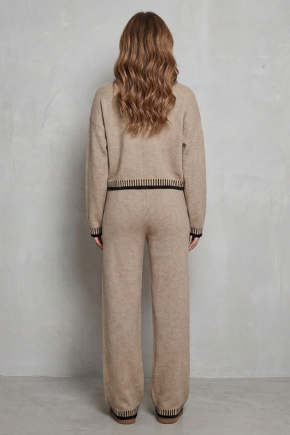 Ondine | Contrast Trim Knit Loungewear Set