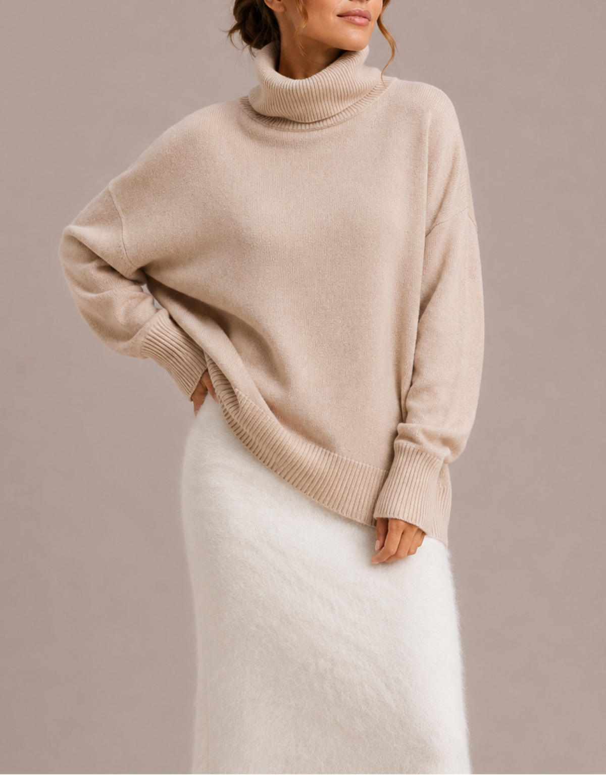 Charlotte | Oversized Turtleneck Knit Sweater