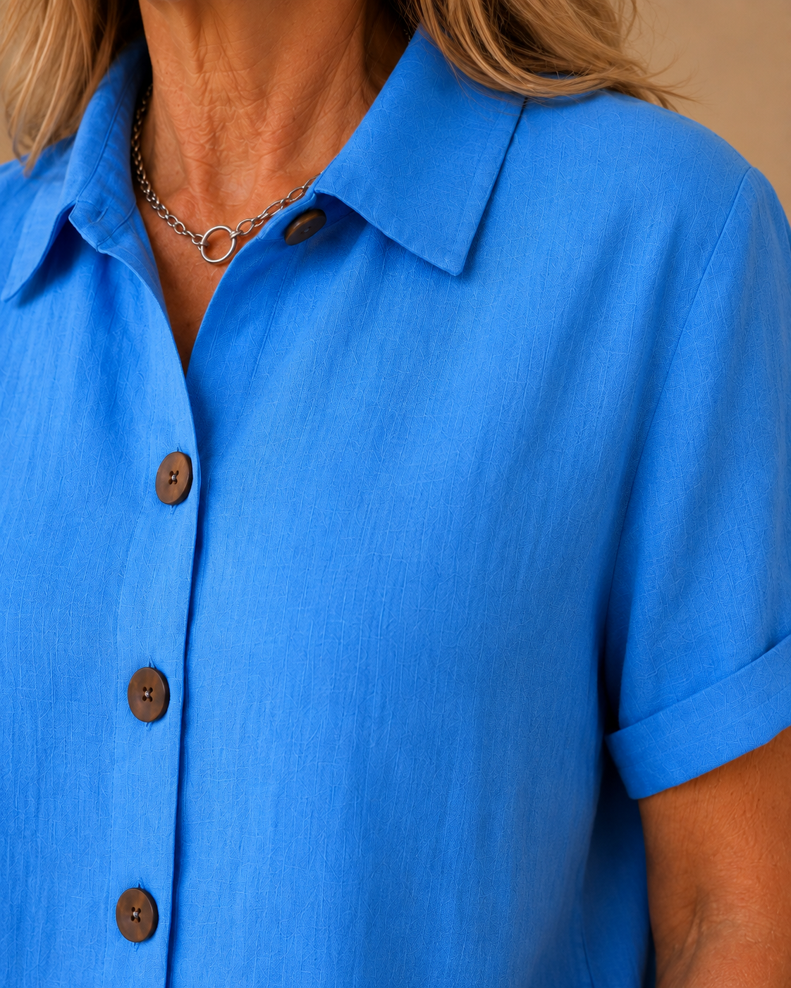 Lucille | Woven Button Front Blouse