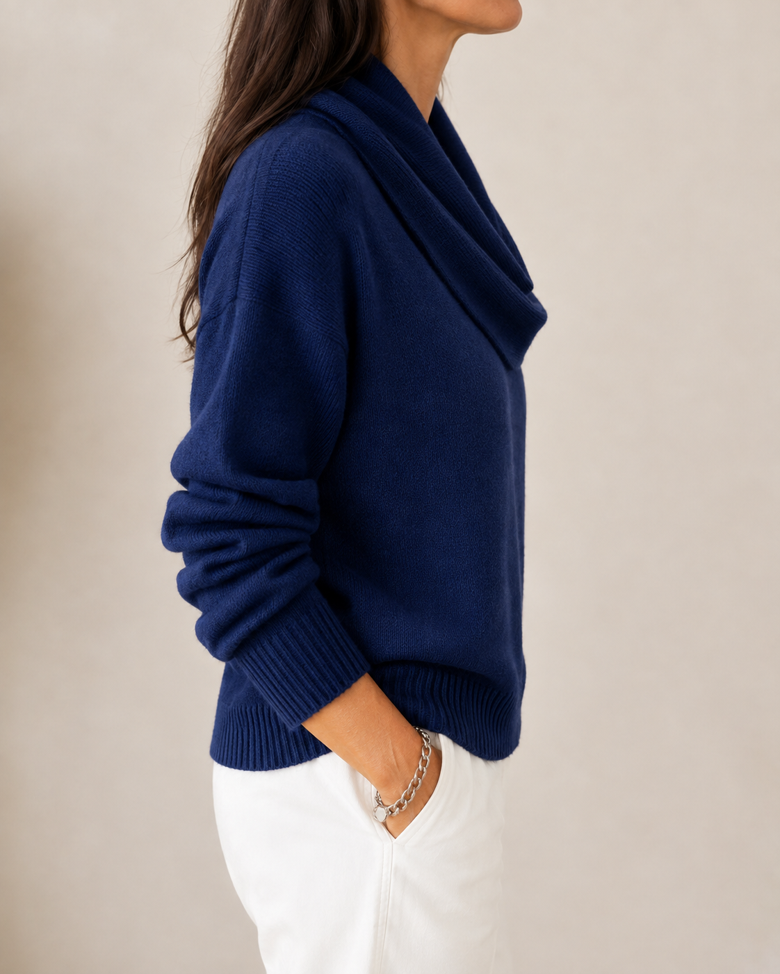 Blythe | Draped Cowl Neck Knit Jumper