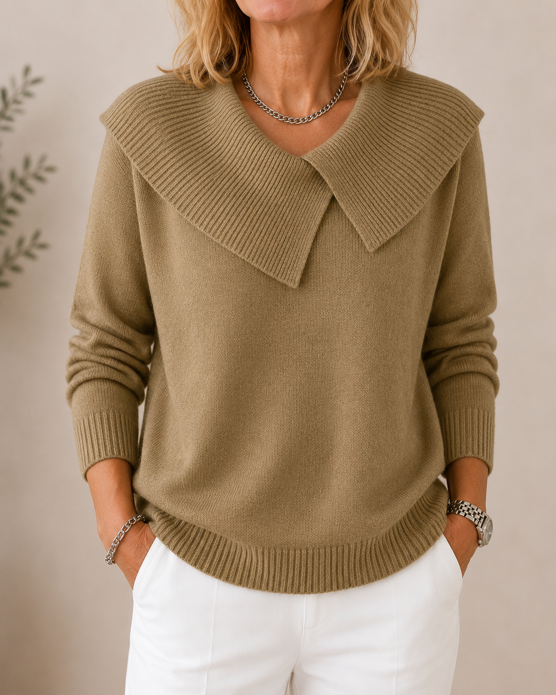 Tamsin | Wide Collar Knit Jumper