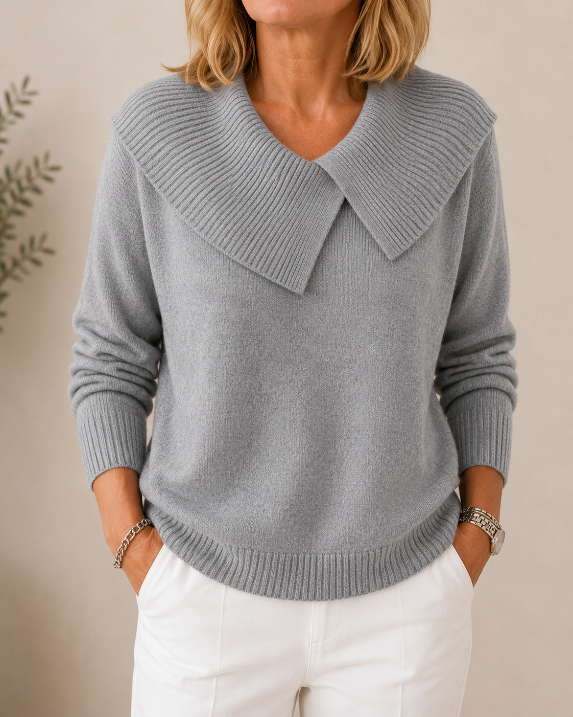 Tamsin | Wide Collar Knit Jumper