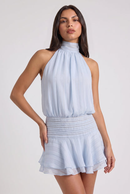 Chiara Sleeveless High Neck Mini Dress
