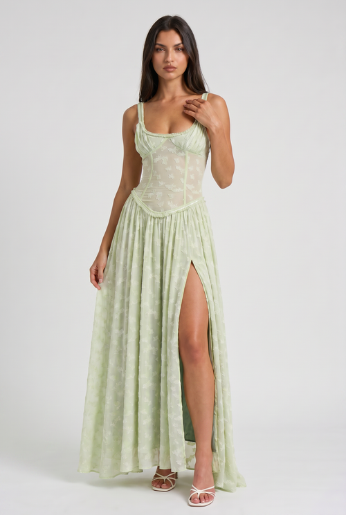 Clair Lace Split Maxi Dress