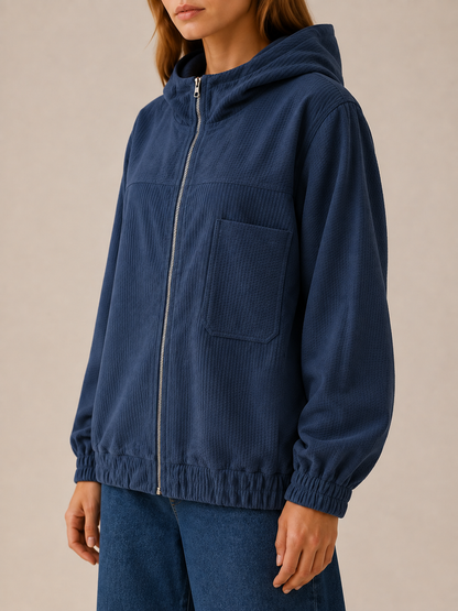 Layla | Oversized Hooded Zip Up Jacket