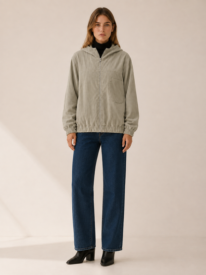 Layla | Oversized Hooded Zip Up Jacket