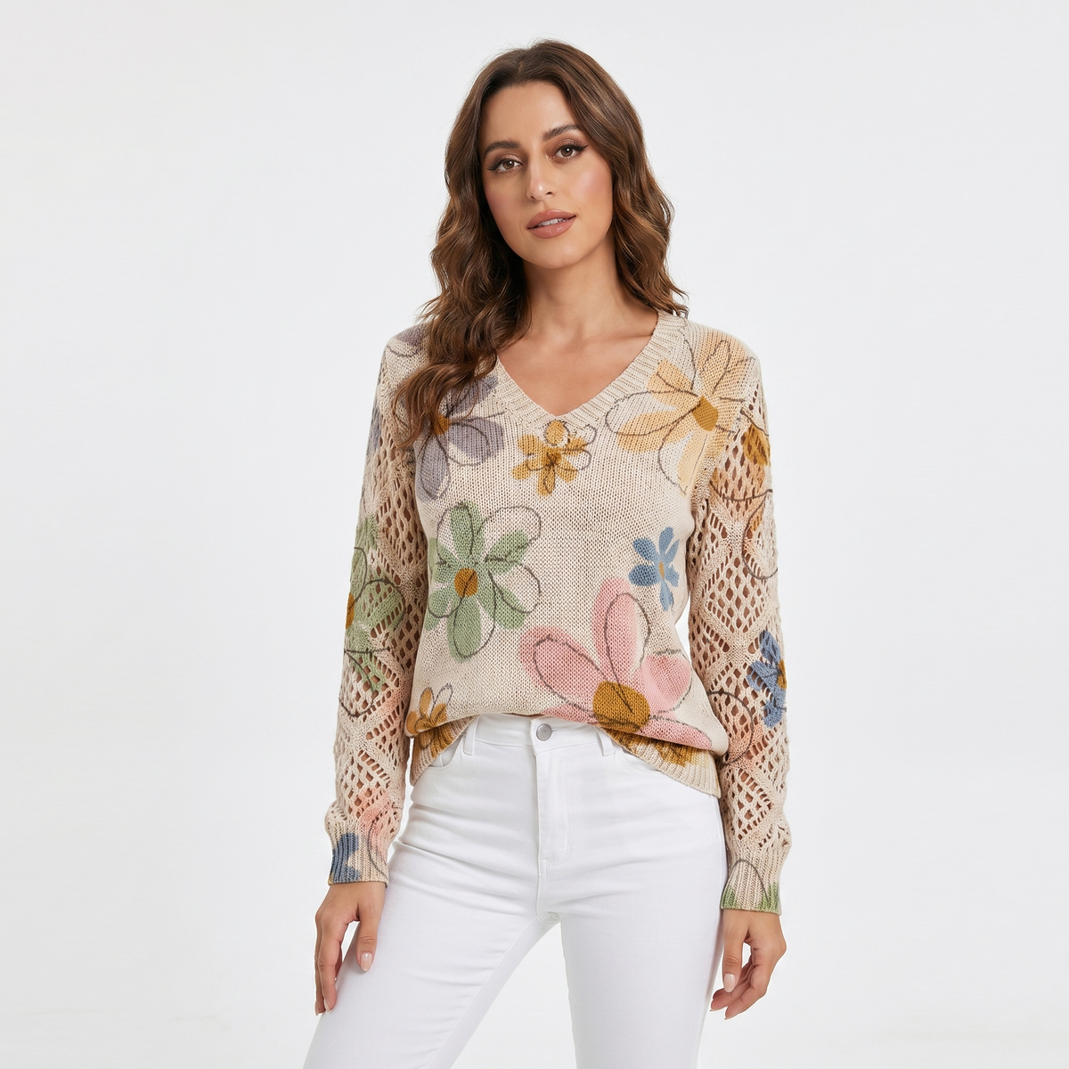 Clementine | Floral V-Neck Pullover