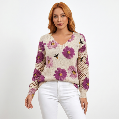 Clementine | Floral V-Neck Pullover