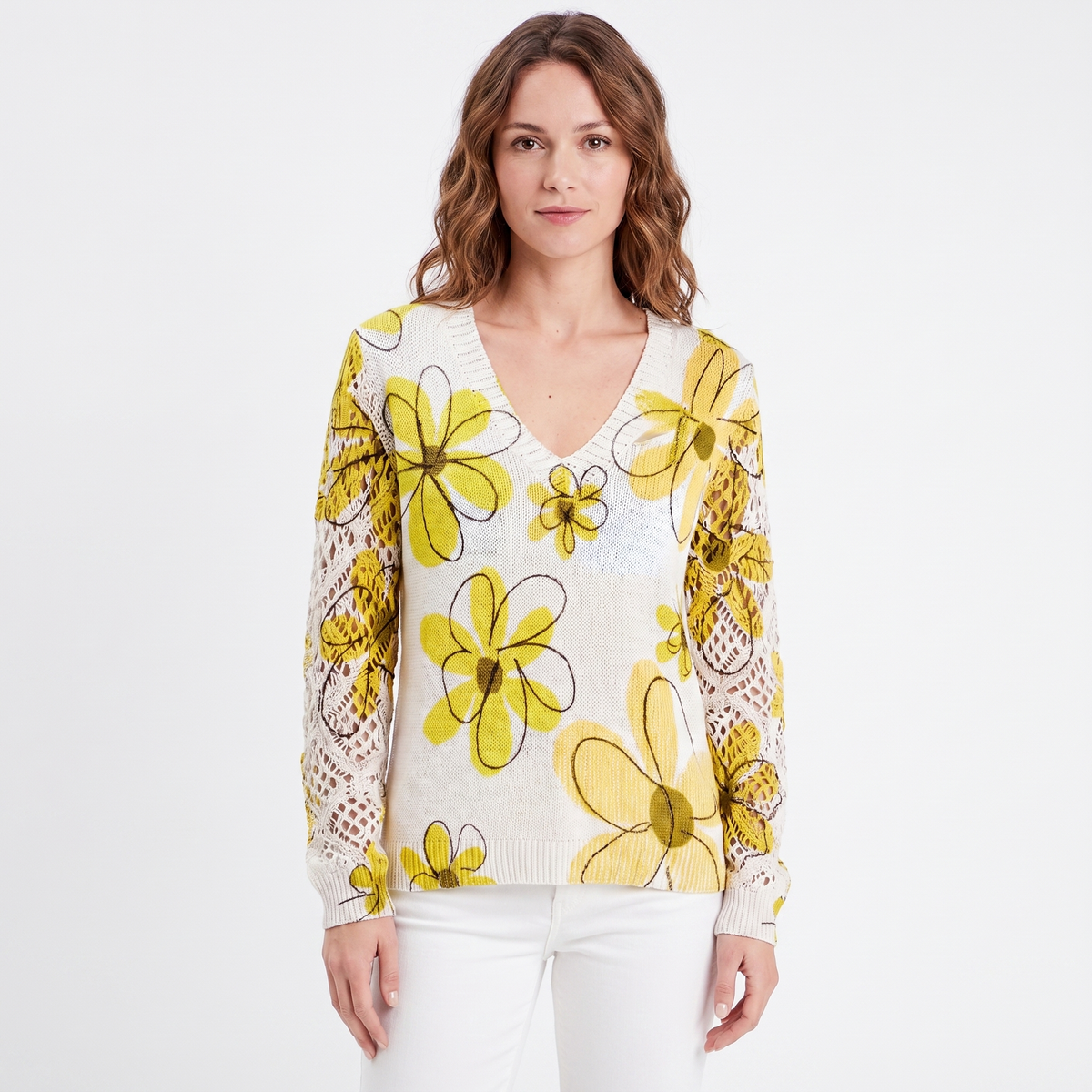 Clementine | Floral V-Neck Pullover